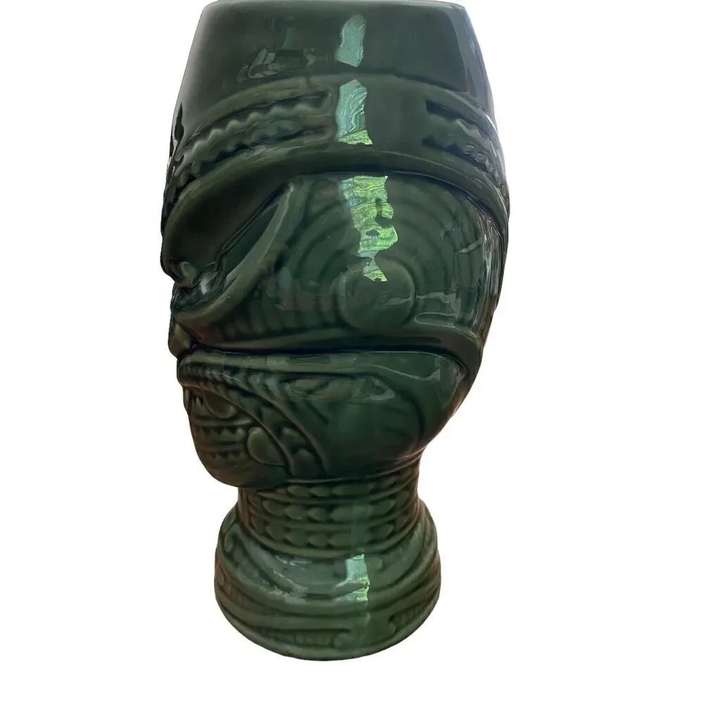Tiki Mug Headhunter Green Ceramic